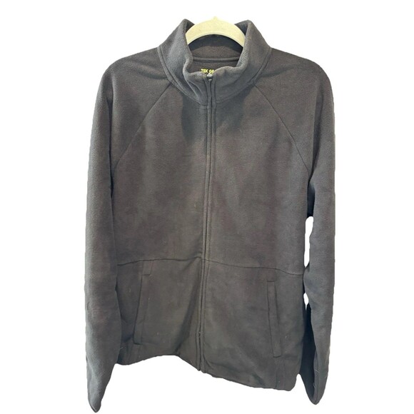 New Men's Tek Gear® Micro Fleece Full-Zip Jacket Black Size L - Picture 2 of 6